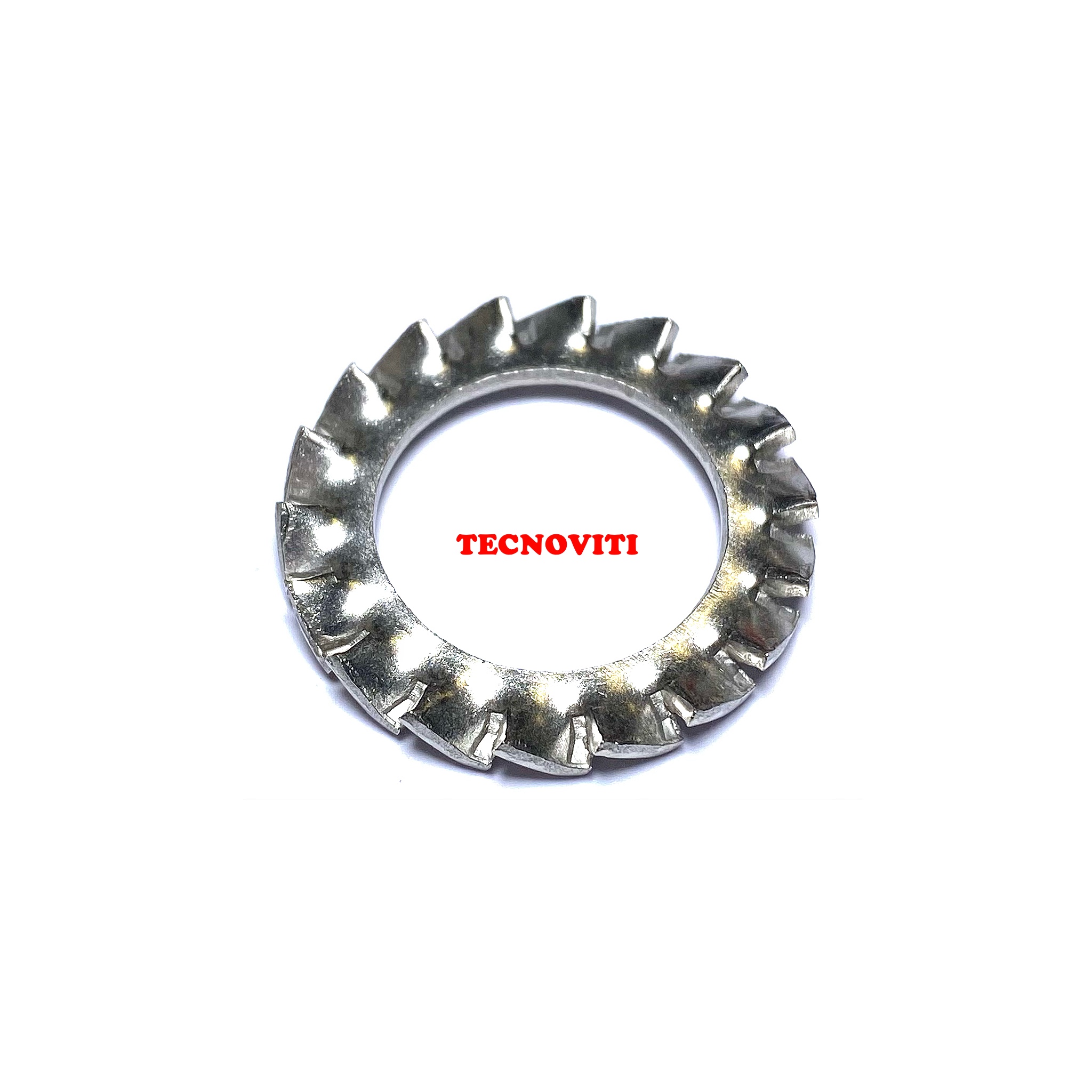 Rondella elastica a dentellatura esterna con denti sovrapposti. DIN  6798 Forma A