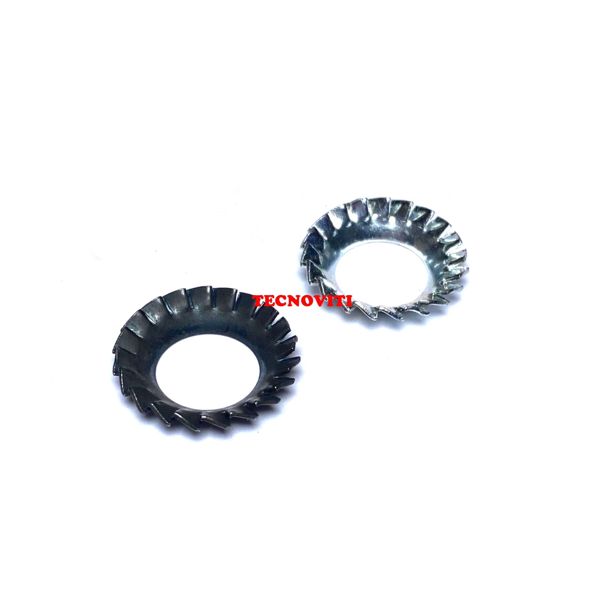 Rondella elastica svasata a dentellatura interna con denti sovrapposti. DIN  6798 Forma V