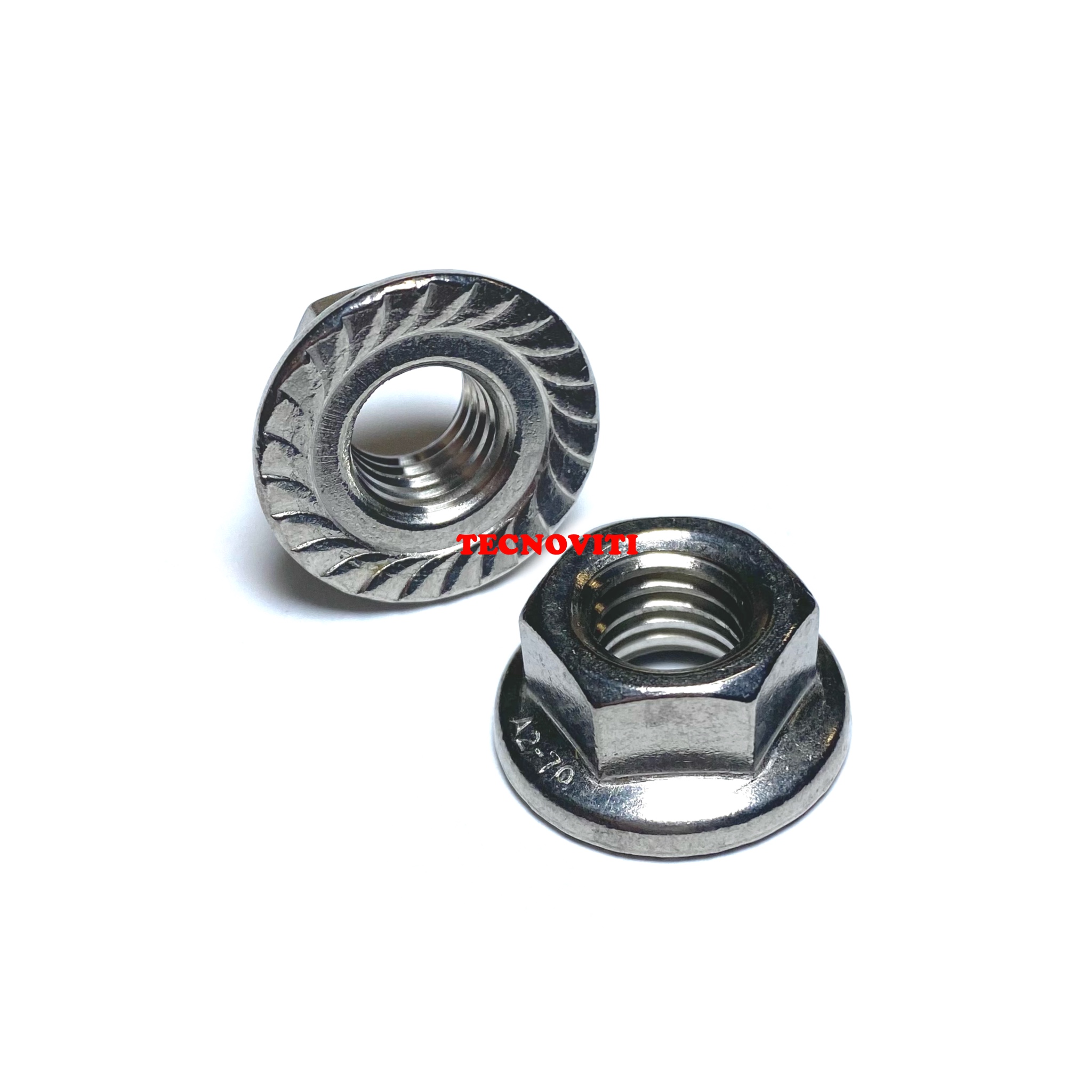 Dado esagonale flangiato zigrinato_TECNOCODE: 6923ZIG Dado esagonale flangiato zigrinato. ~ DIN 6923