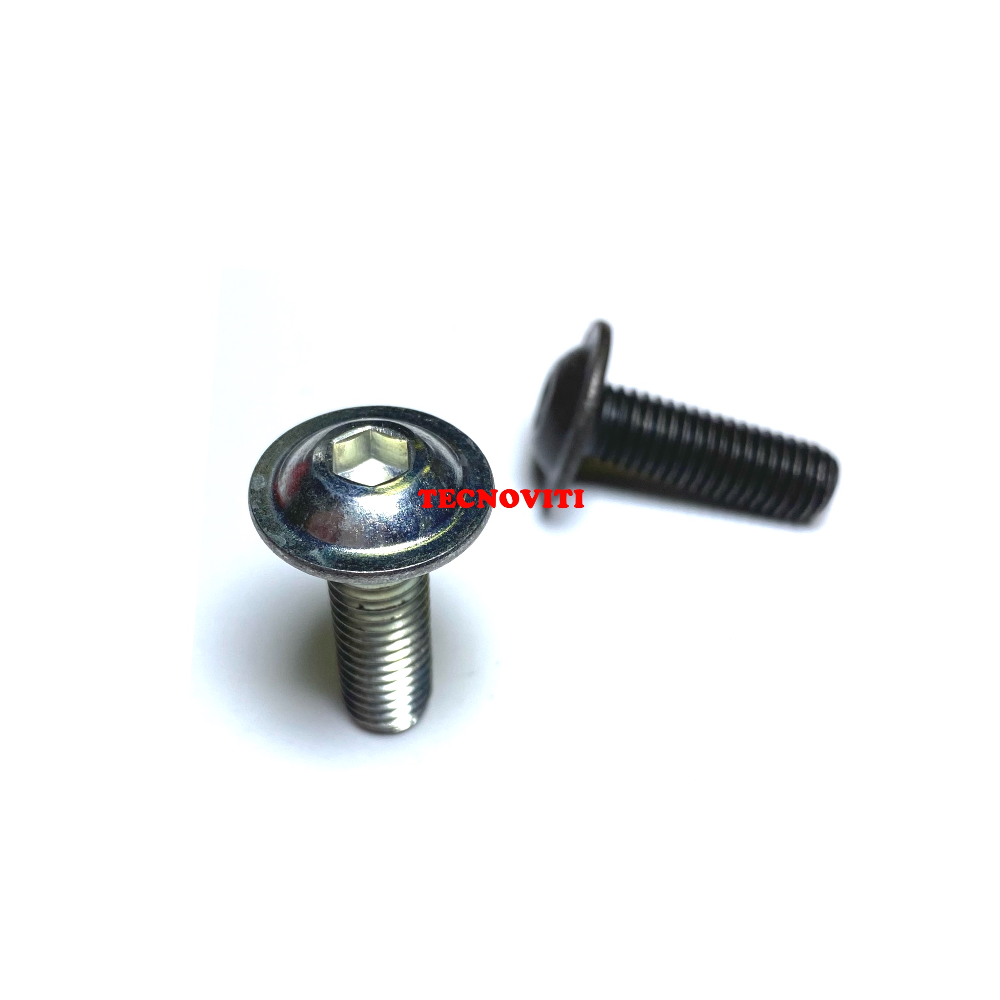 Viti con testa bombata ed esagono incassato flangiate_TECNOCODE: 7380FL Viti con testa bombata ed esagono incassato con flangia