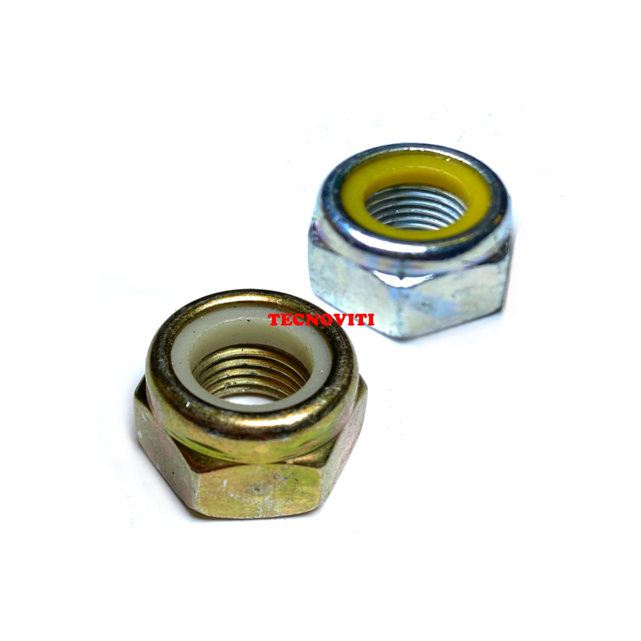 Dado esagonale autobloccante tipo basso (autofrenante) con inserto non metallico e filettatura metrica a passo fine. ~ DIN 985