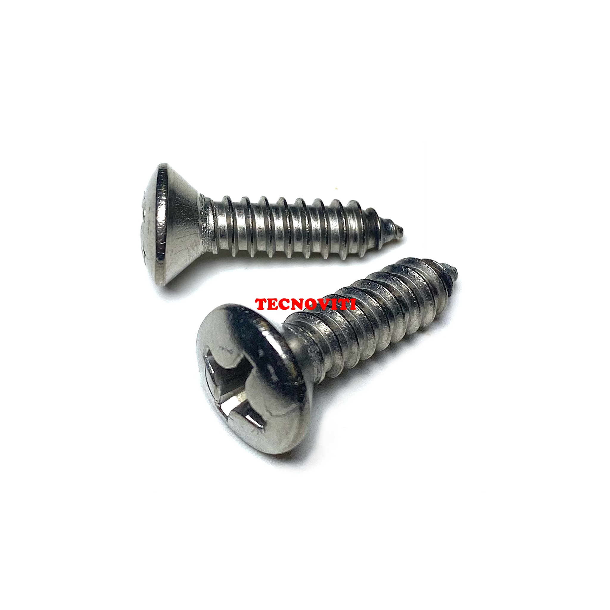 Viti autofilettanti a testa svasata con calotta e impronta a croce (testa goccia a sego +). DIN 7983