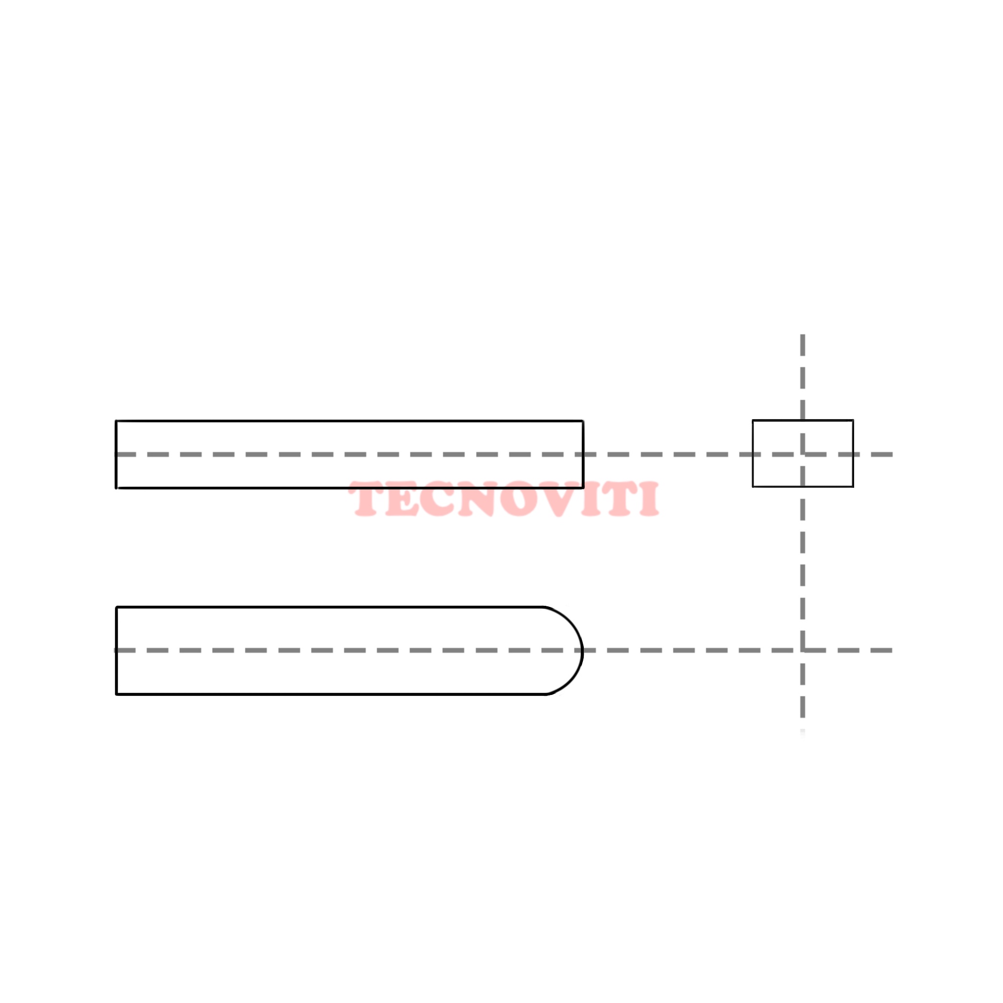 Disegno tecnico Chiavette (linguette) Forma AB. DIN 6885, ~ ISO 773, UNI 6604 Forma AB. TECNOCODE: 6604AB